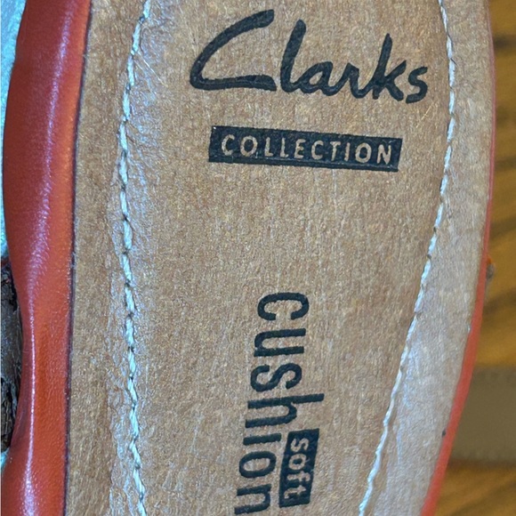 Clarks Zia Graze Platform Women's Orange Leather Cut-Out Sandals Size 11 - Picture 15 of 15